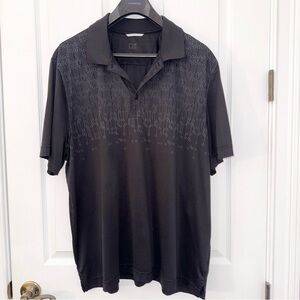 Men's Black & Gray Collared Short Sleeve Casual Polo Shirt XXL